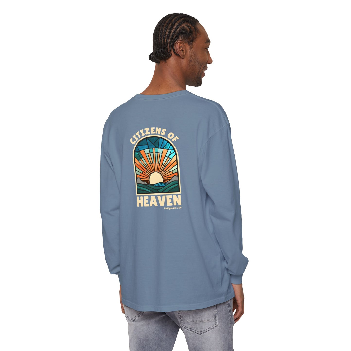 Mosaic Blue Unisex Long Sleeve T-shirt