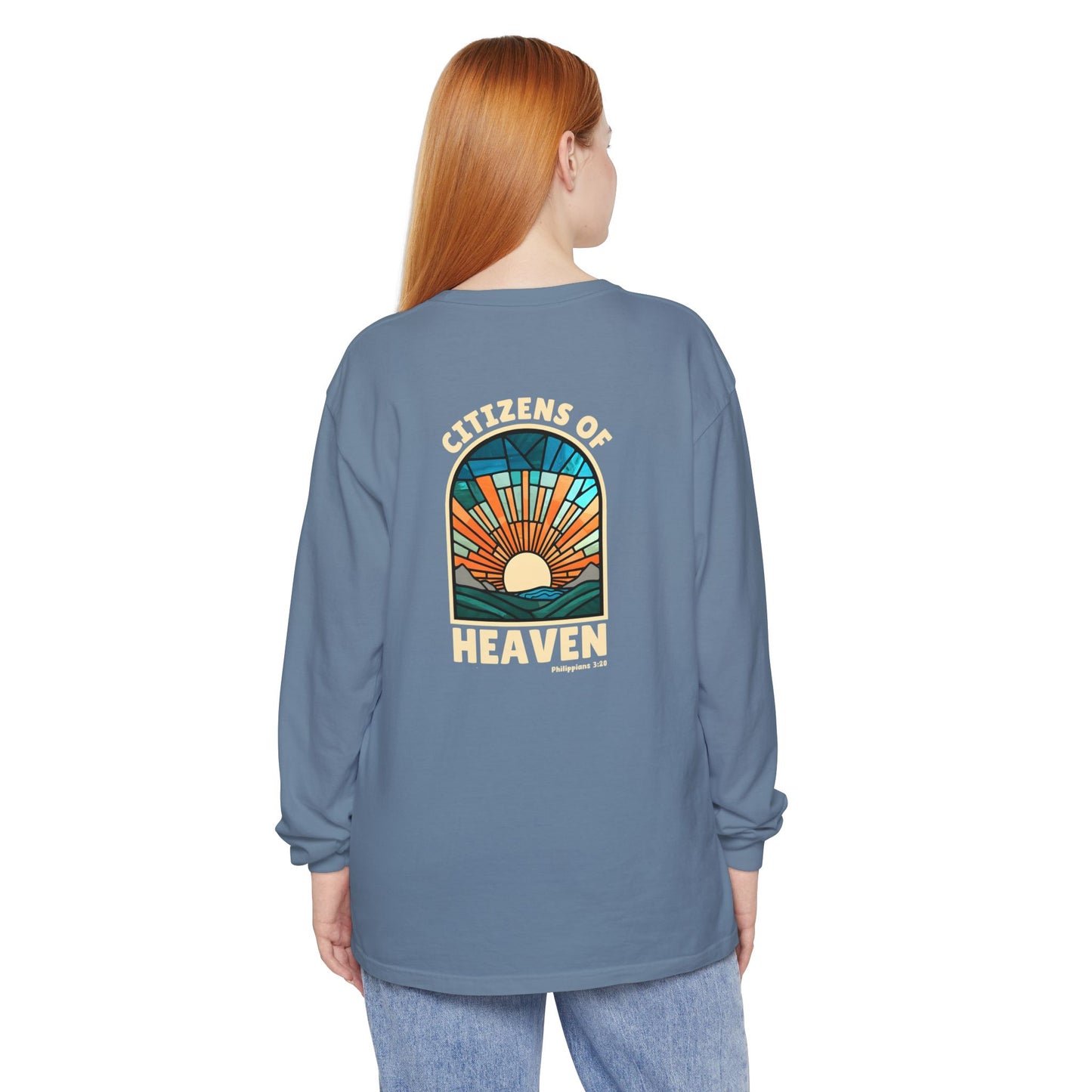 Mosaic Blue Unisex Long Sleeve T-shirt