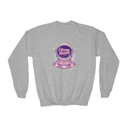 Pink Astronaut Youth Crewneck Sweatshirt