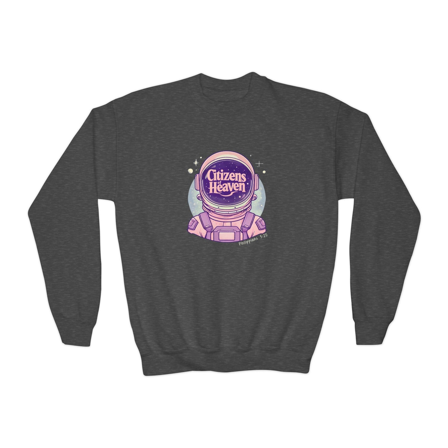 Pink Astronaut Youth Crewneck Sweatshirt