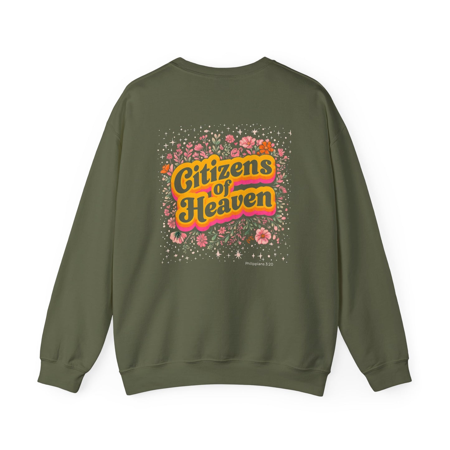 Retro Stars and Flowers Crewneck Sweatshirt