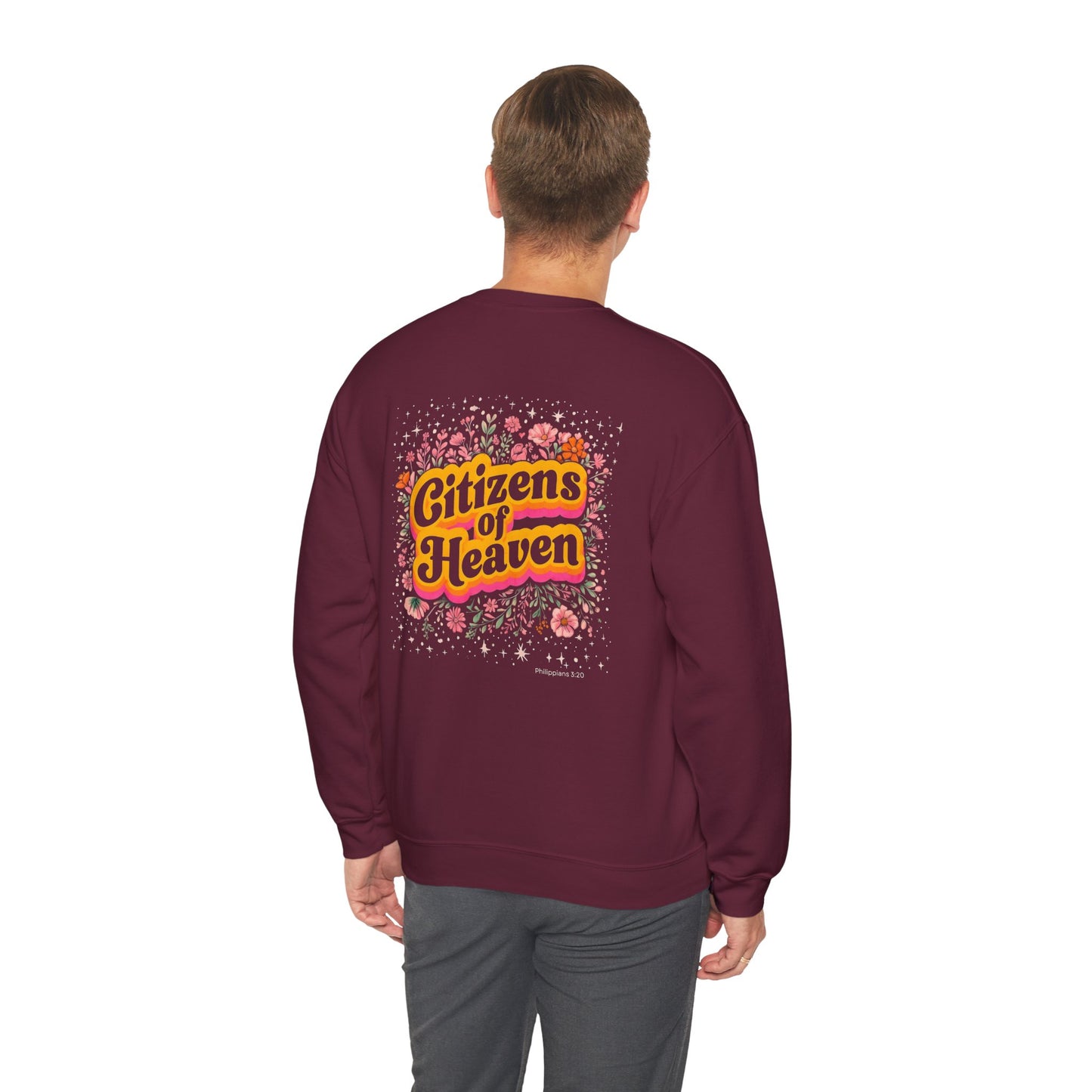 Retro Stars and Flowers Crewneck Sweatshirt